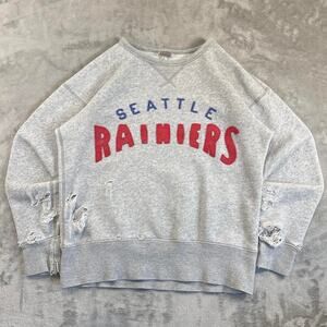 Ebbets Field Flannels Seattle Rainiers Crewneck Sweatshirt Men’s S Distressed